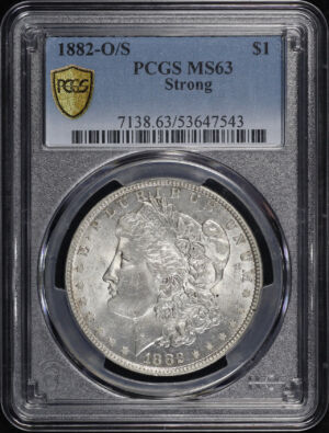 Obverse of this 1882-O/S Strong Morgan Dollar PCGS MS-63