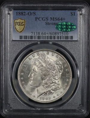 Obverse of this 1882-O/S Strong Morgan Dollar PCGS MS-64+ CAC
