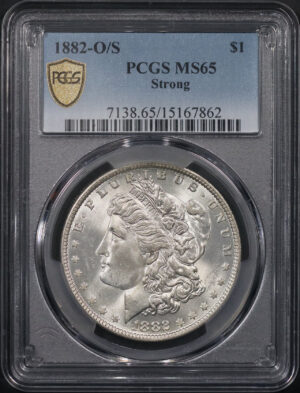 Obverse of this 1882-O/S Strong Morgan Dollar PCGS MS-65