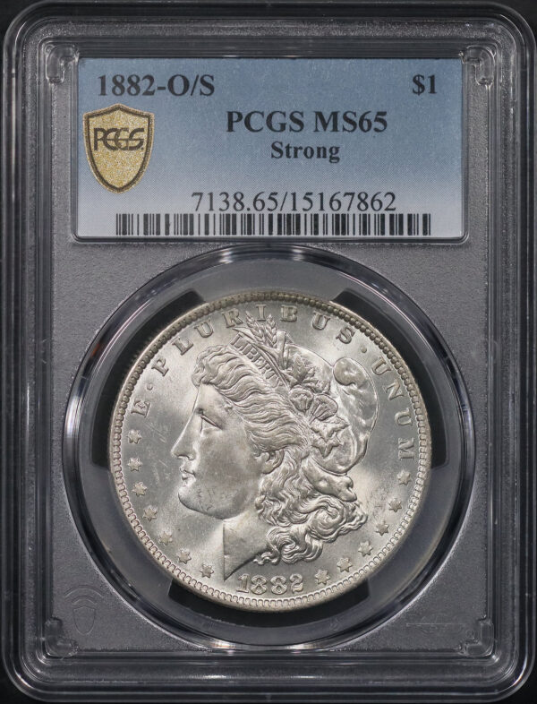 Obverse of this 1882-O/S Strong Morgan Dollar PCGS MS-65