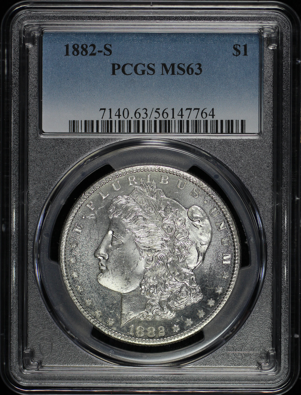 Obverse of this 1882-S Morgan Dollar PCGS MS-63