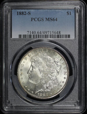 Obverse of this 1882-S Morgan Dollar PCGS MS-64