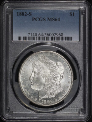 Obverse of this 1882-S Morgan Dollar PCGS MS-64