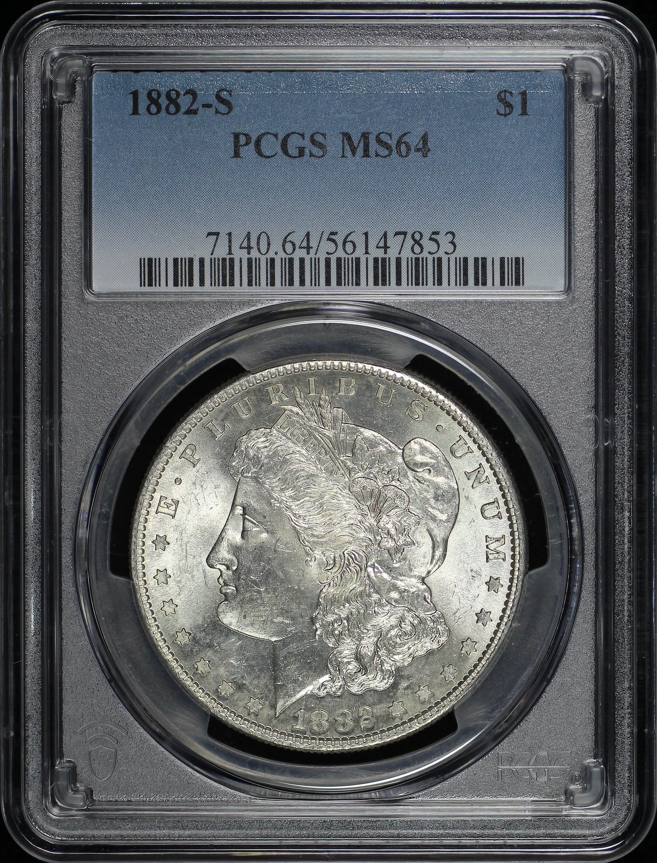 Obverse of this 1882-S Morgan Dollar PCGS MS-64