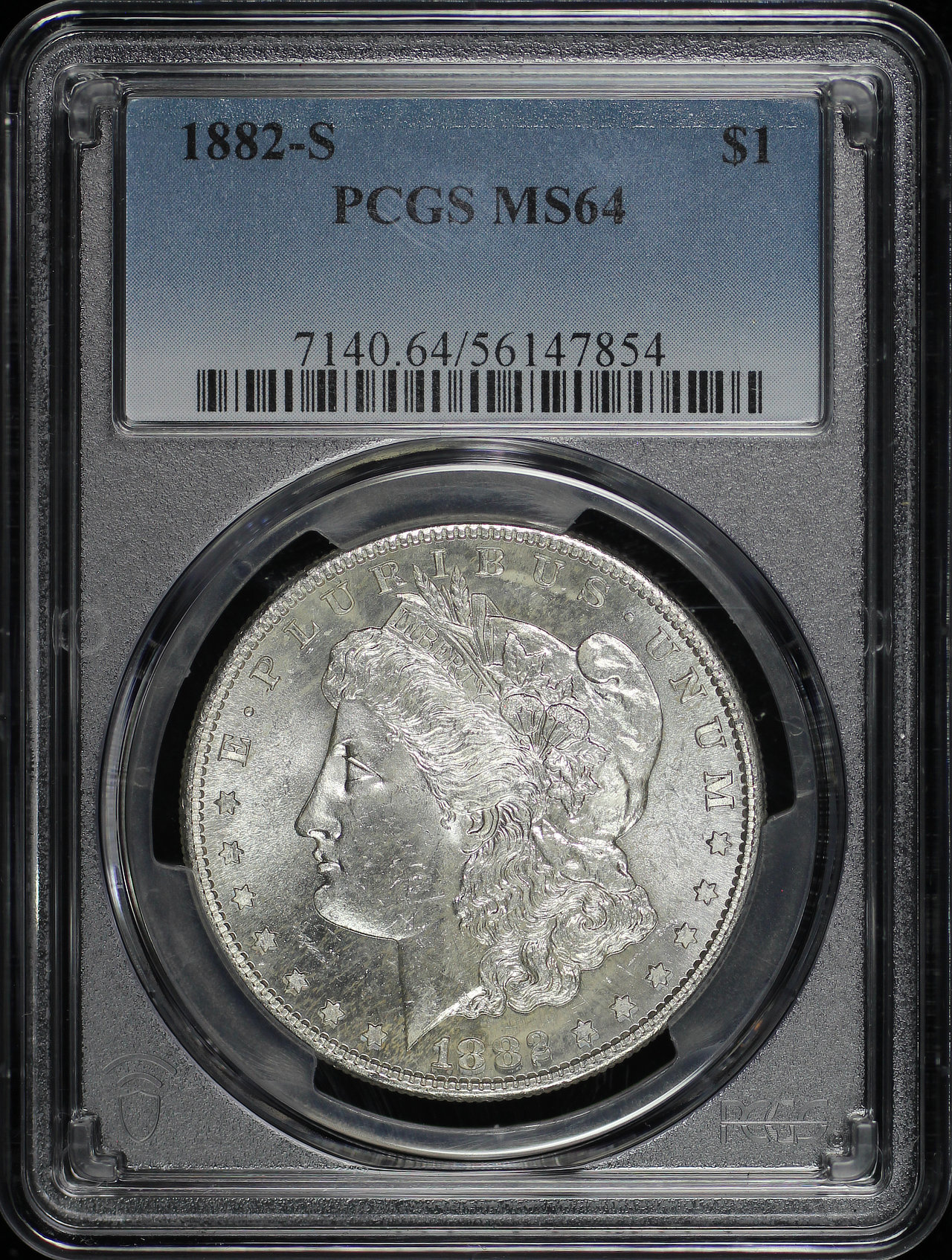 Obverse of this 1882-S Morgan Dollar PCGS MS-64