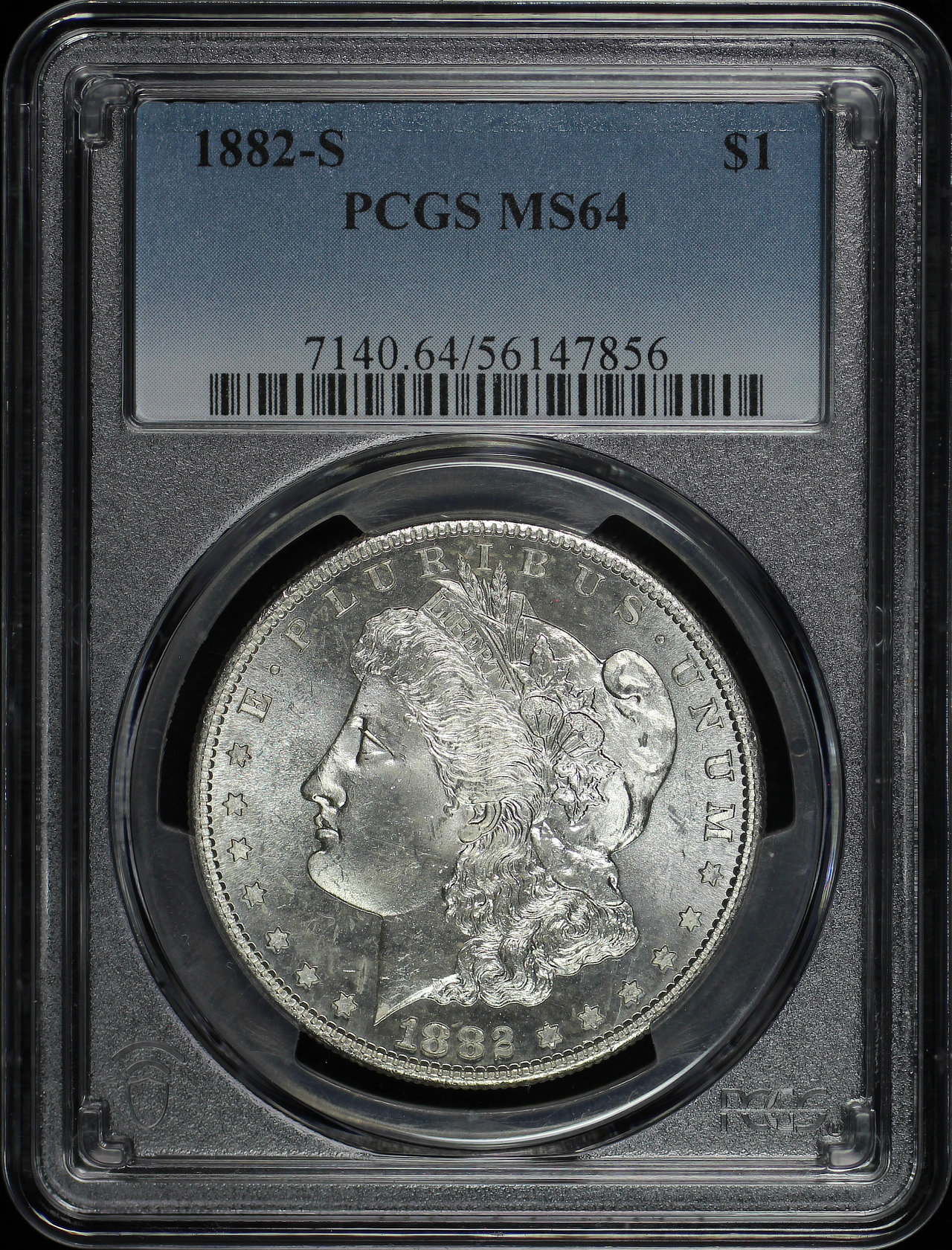 Obverse of this 1882-S Morgan Dollar PCGS MS-64