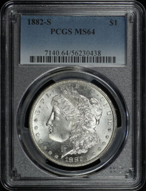Obverse of this 1882-S Morgan Dollar PCGS MS-64