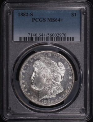 Obverse of this 1882-S Morgan Dollar PCGS MS-64+
