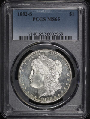 Obverse of this 1882-S Morgan Dollar PCGS MS-65