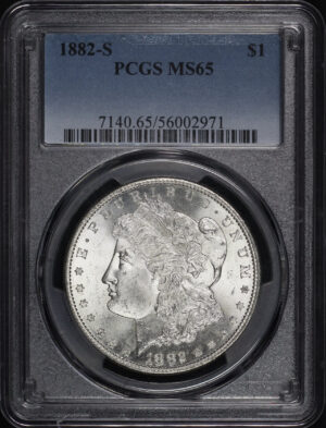 Obverse of this 1882-S Morgan Dollar PCGS MS-65