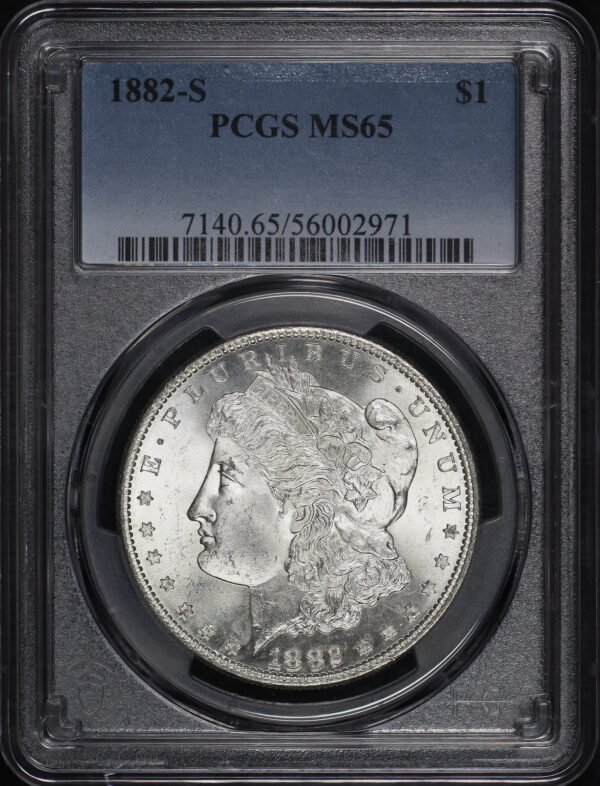 Obverse of this 1882-S Morgan Dollar PCGS MS-65