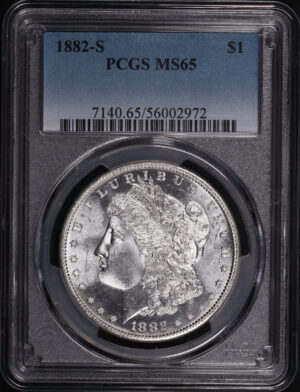 Obverse of this 1882-S Morgan Dollar PCGS MS-65