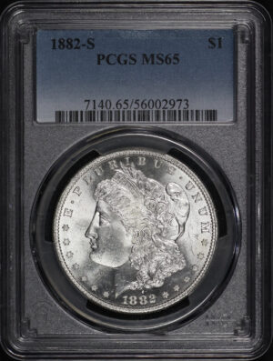 Obverse of this 1882-S Morgan Dollar PCGS MS-65