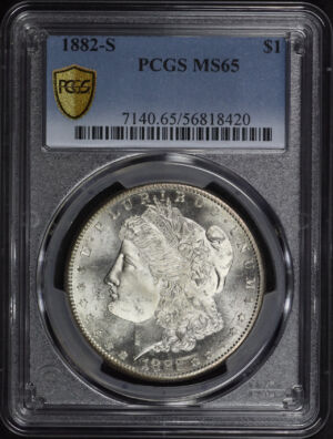 Obverse of this 1882-S Morgan Dollar PCGS MS-65