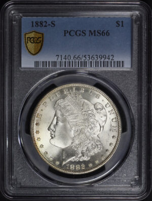 Obverse of this 1882-S Morgan Dollar PCGS MS-66
