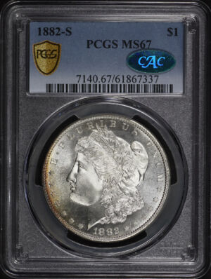 Obverse of this 1882-S Morgan Dollar PCGS MS-67 CAC