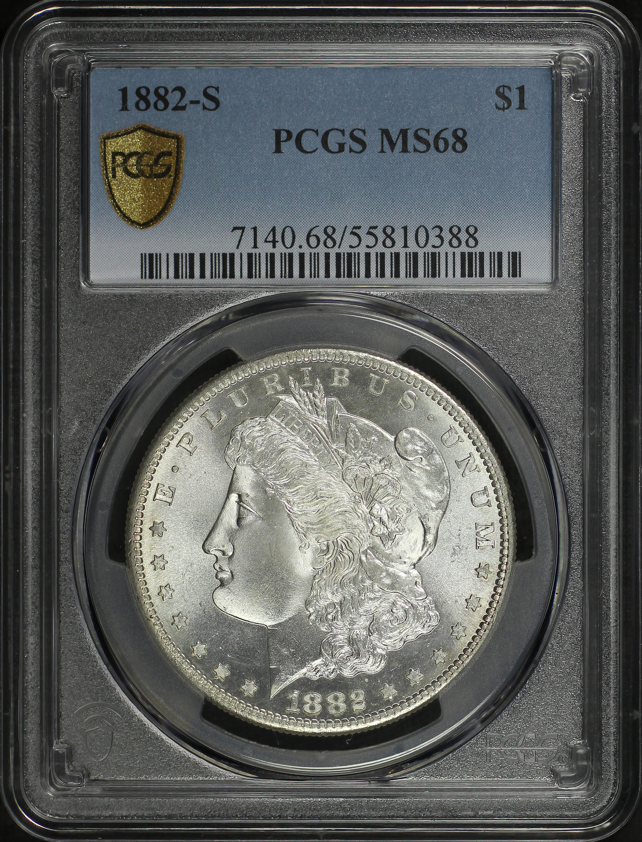 Obverse of this 1882-S Morgan Dollar PCGS MS-68