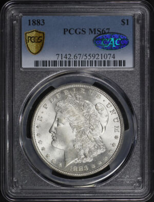 Obverse of this 1883 Morgan Dollar PCGS MS-67 CAC