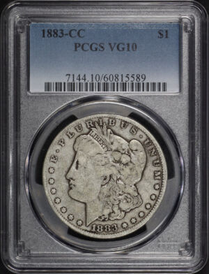 Obverse of this 1883-CC Morgan Dollar PCGS VG-10