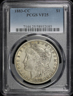 Obverse of this 1883-CC Morgan Dollar PCGS VF-25