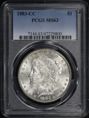 Obverse of this 1883-CC Morgan Dollar PCGS MS-63