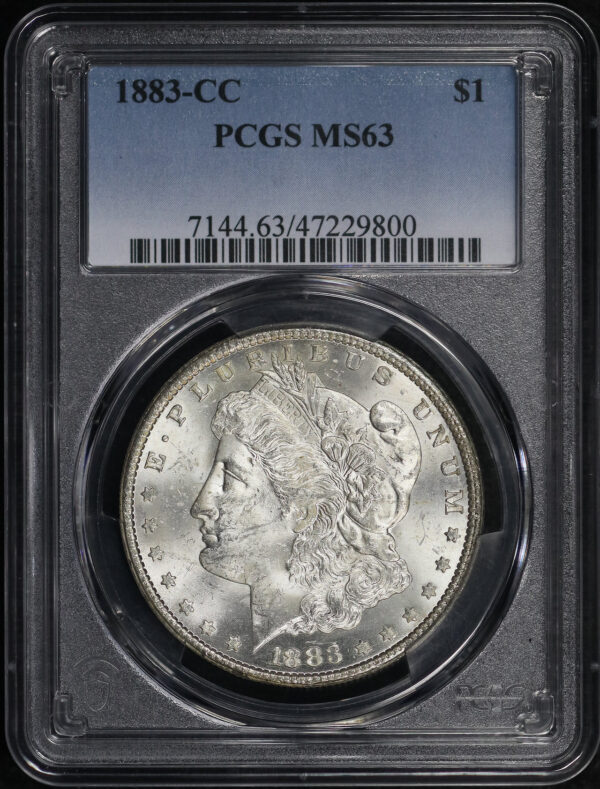 Obverse of this 1883-CC Morgan Dollar PCGS MS-63