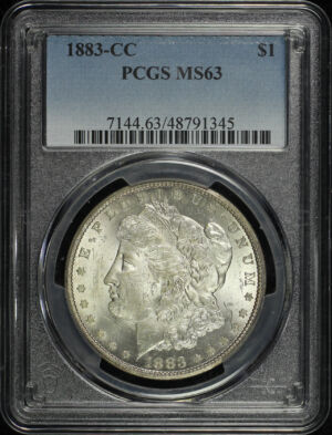 Obverse of this 1883-CC Morgan Dollar PCGS MS-63
