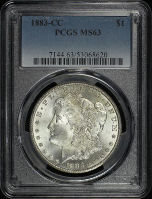 Obverse of this 1883-CC Morgan Dollar PCGS MS-63