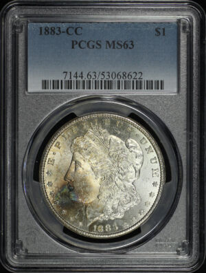 Obverse of this 1883-CC Morgan Dollar PCGS MS-63