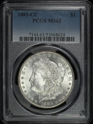 Obverse of this 1883-CC Morgan Dollar PCGS MS-63