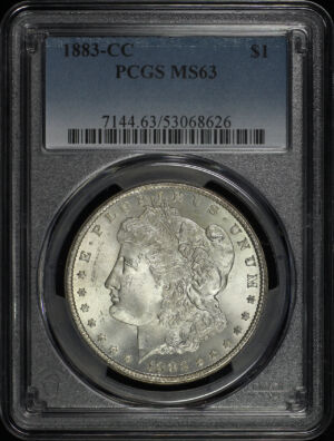 Obverse of this 1883-CC Morgan Dollar PCGS MS-63
