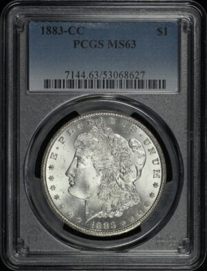 Obverse of this 1883-CC Morgan Dollar PCGS MS-63