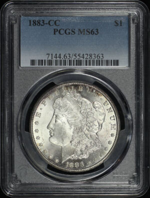 Obverse of this 1883-CC Morgan Dollar PCGS MS-63