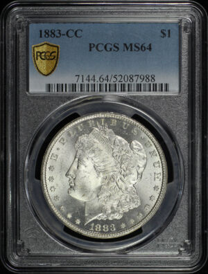 Obverse of this 1883-CC Morgan Dollar PCGS MS-64