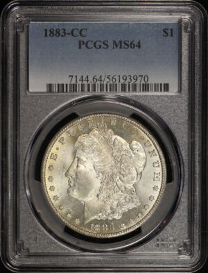 Obverse of this 1883-CC Morgan Dollar PCGS MS-64