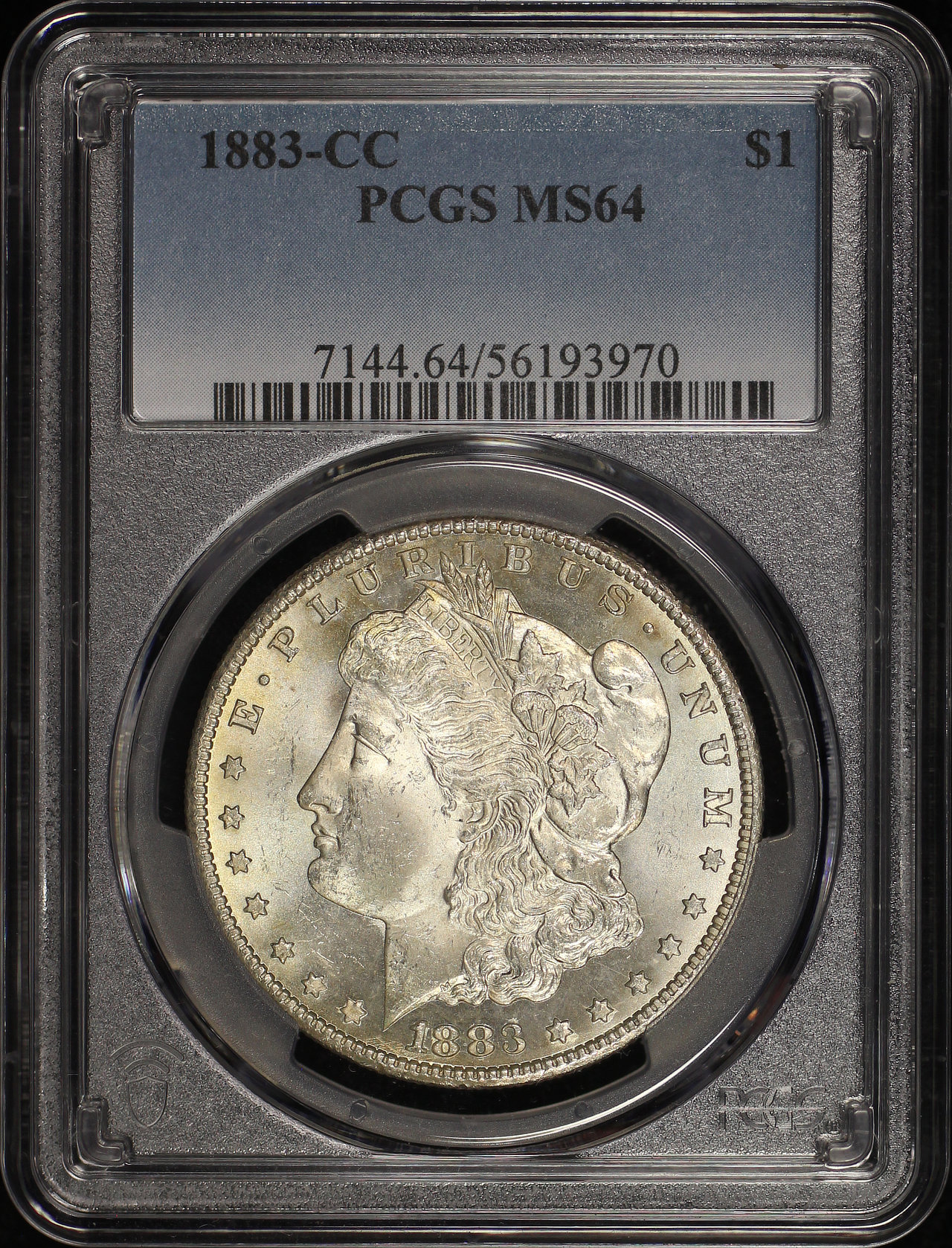 Obverse of this 1883-CC Morgan Dollar PCGS MS-64