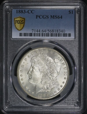 Obverse of this 1883-CC Morgan Dollar PCGS MS-64