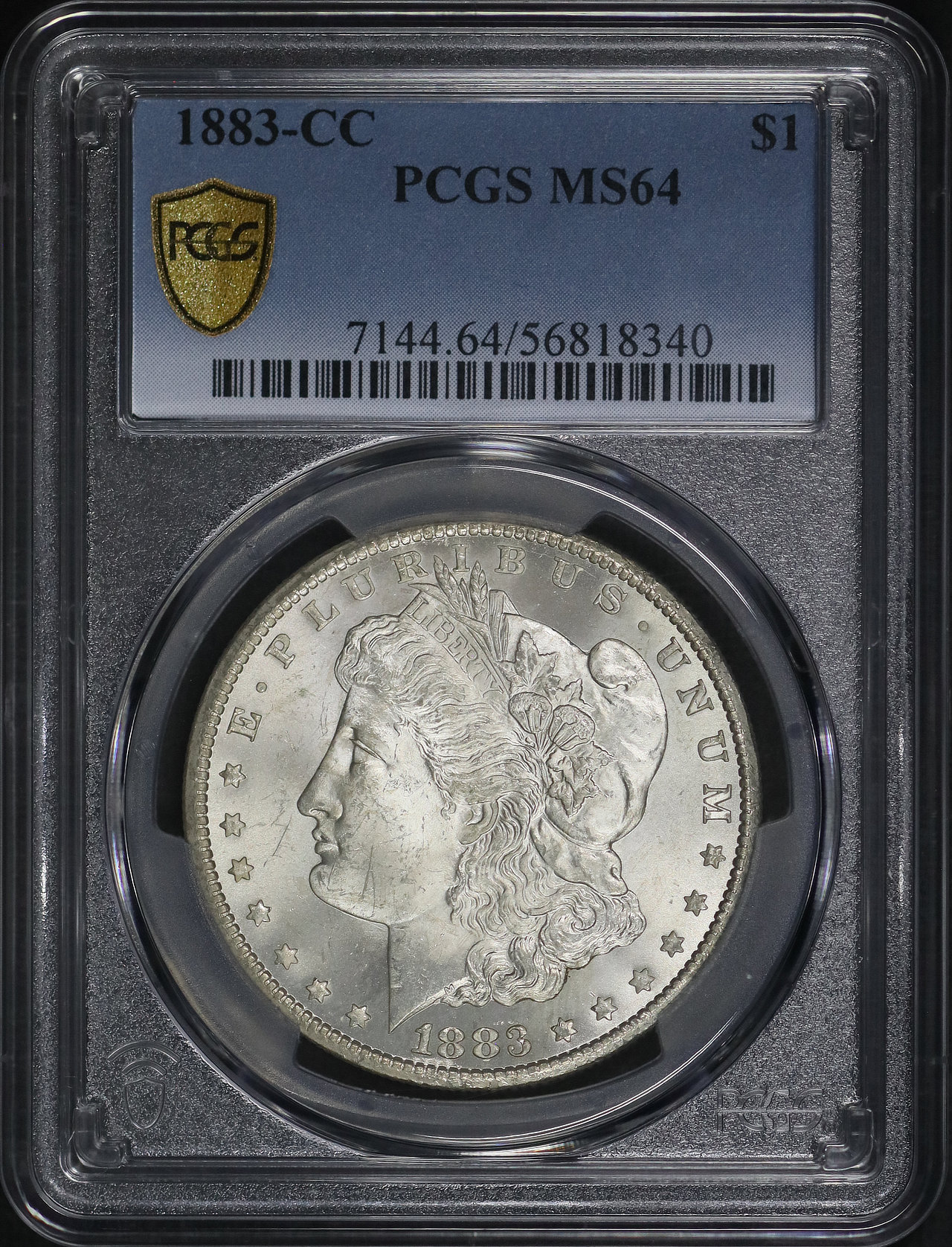 Obverse of this 1883-CC Morgan Dollar PCGS MS-64