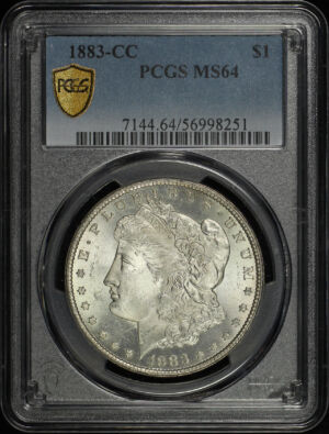 Obverse of this 1883-CC Morgan Dollar PCGS MS-64