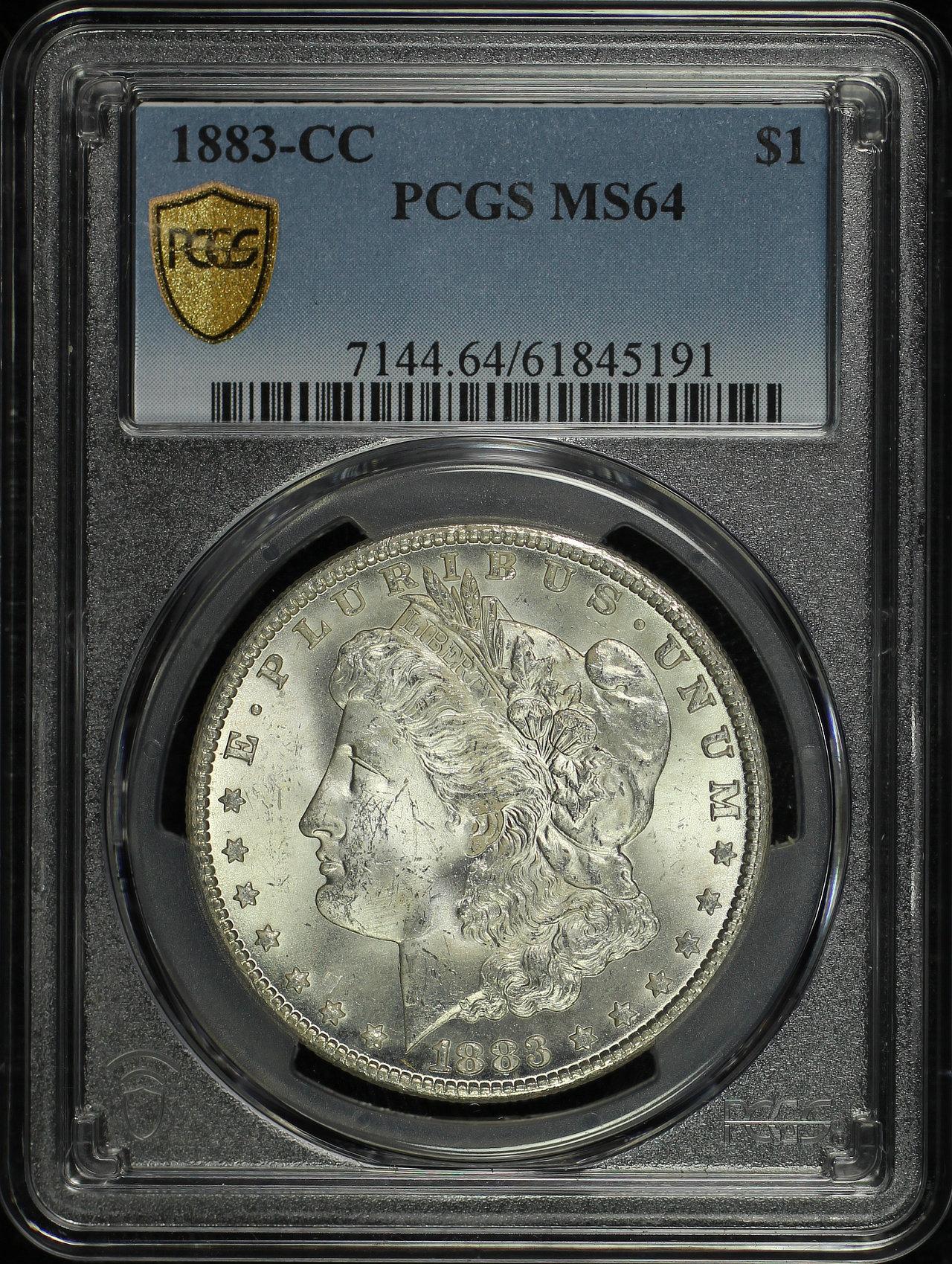 Obverse of this 1883-CC Morgan Dollar PCGS MS-64