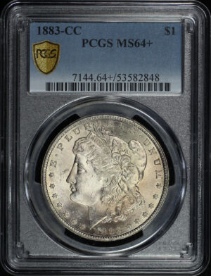 Obverse of this 1883-CC Morgan Dollar PCGS MS-64+