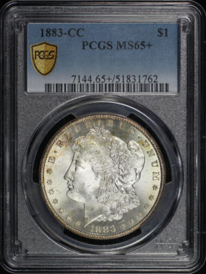 Obverse of this 1883-CC Morgan Dollar PCGS MS-65+