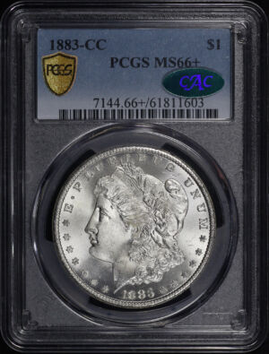 Obverse of this 1883-CC Morgan Dollar PCGS MS-66+ CAC