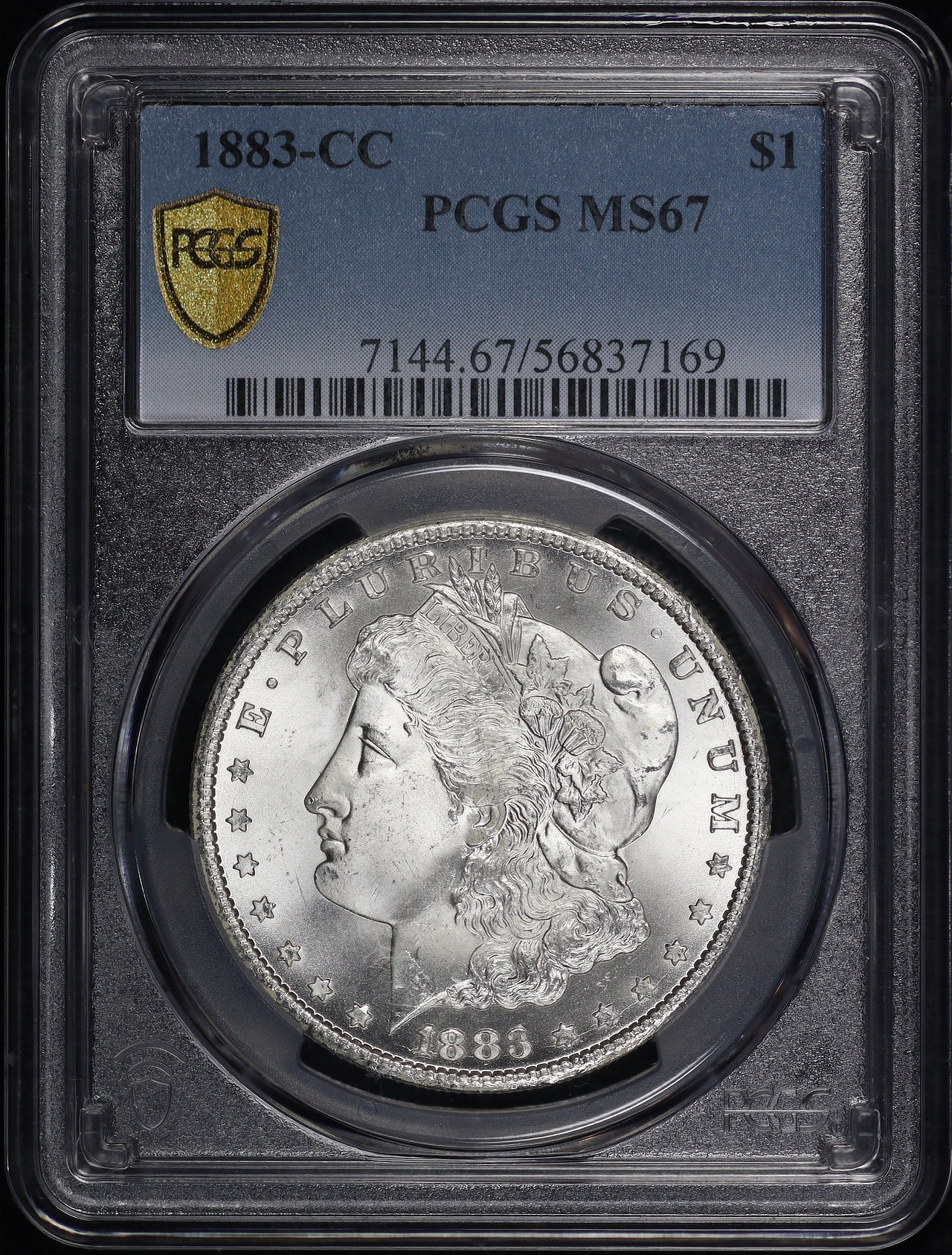 Obverse of this 1883-CC Morgan Dollar PCGS MS-67