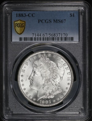 Obverse of this 1883-CC Morgan Dollar PCGS MS-67