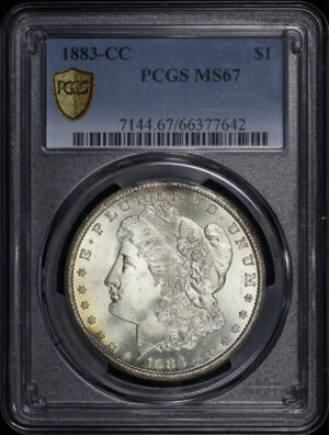 Obverse of this 1883-CC Morgan Dollar PCGS MS-67