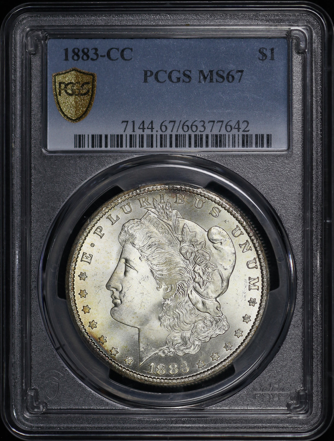 Obverse of this 1883-CC Morgan Dollar PCGS MS-67