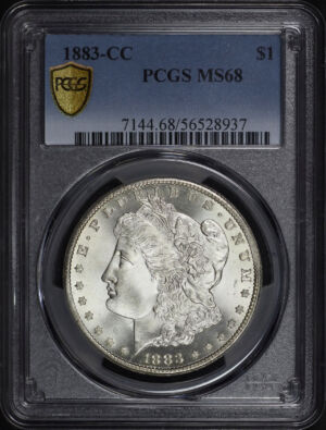 Obverse of this 1883-CC Morgan Dollar PCGS MS-68 (pop 7/0)
