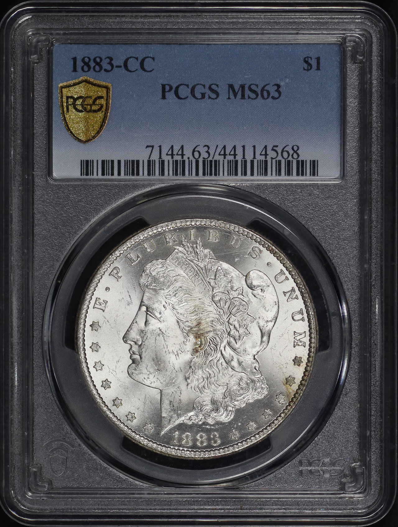 Obverse of this 1883-CC Morgan Dollar PCGS MS-63