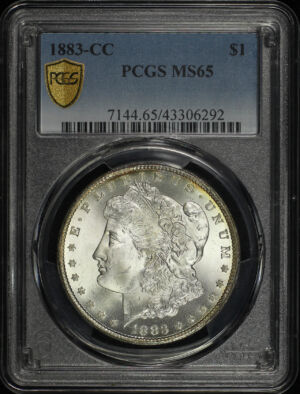 Obverse of this 1883-CC Morgan Dollar PCGS MS-65